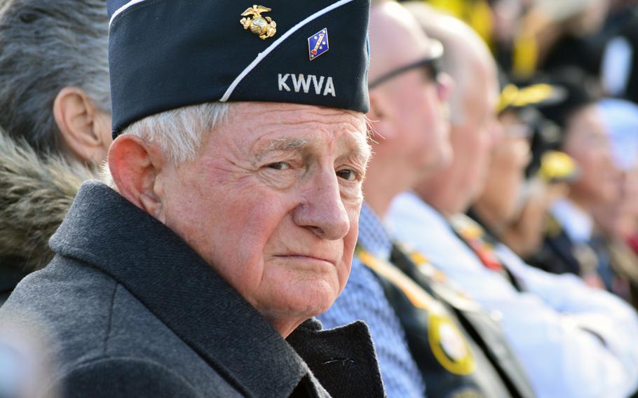 Korean War veteran Sam Fielder at the Pearl Harbor Day of Remembrance at the World War II Memorial in Washington, D.C., Dec. 7, 2017. Fielder wrote a poem about Pearl Harbor that was read during the ceremony. 
