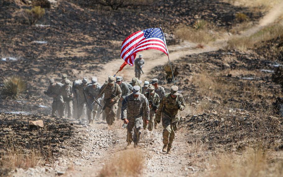 Alpha Company, 40th Expeditionary Signal Battalion conducts a live fire exercise on Range 1B at Fort Huachuca, Arizona.