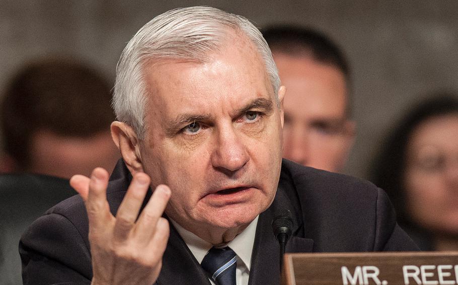 The Senate Armed Services Committee's Ranking Democrat Jack Reed, D-R.I., asks questions during a hearing on Capitol Hill in Washington, D.C., on Jan. 25, 2018. During a hearing on April 19, Reed asked Marine Commandant Gen. Robert Neller if the Corps was doing enough to combat sexual misconduct. "Are you addressing a culture that might be contributing to this issue?"
