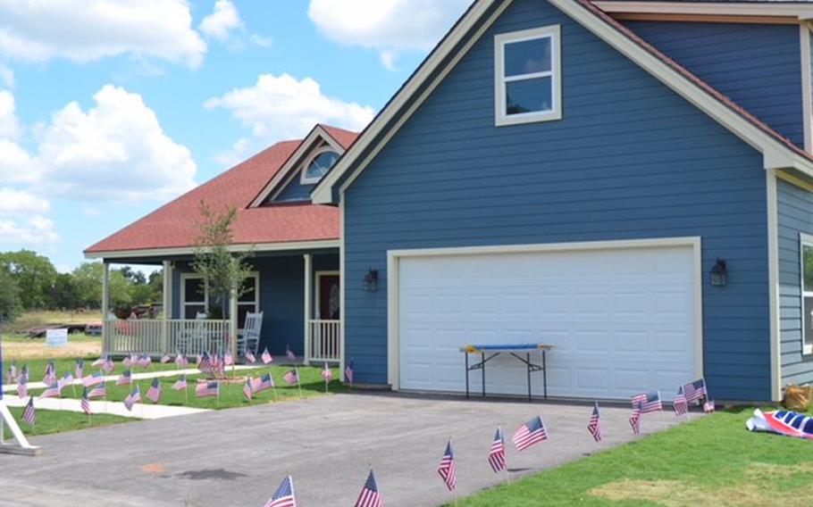 The outside of Ty Carter’s new home in Bastrop, Texas, following an unveiling ceremony on June 14, 2018. The home was donated to the former Army staff sergeant by the Texas Sentinels Foundation. 