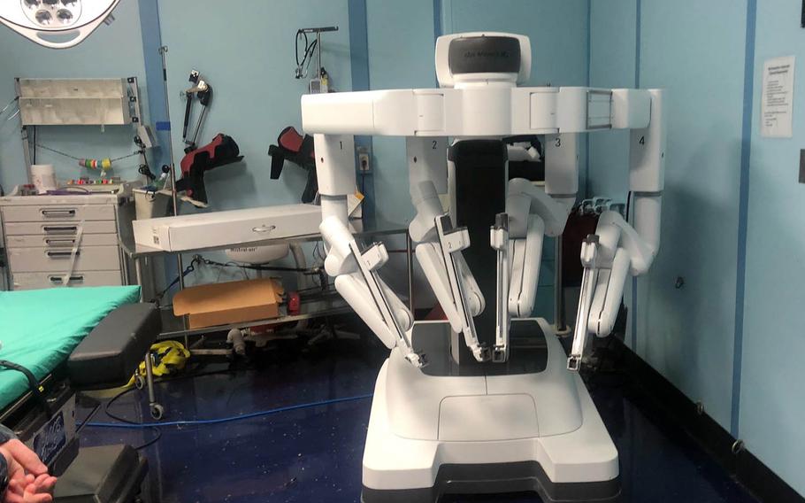 The USNS Mercy brought a robotic surgery system aboard for Pacific Partnership 2018. Doctors performed about 10 robot-assisted surgeries over the three-month mission.