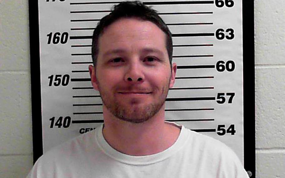 This undated photo released by Davis County Sheriff's Office shows William Clyde Allen III. Allen, 39, a U.S. Navy veteran in Utah was arrested Wednesday, Oct. 3, 2018, in connection with suspicious envelopes that were sent to President Donald Trump and top military chiefs. 