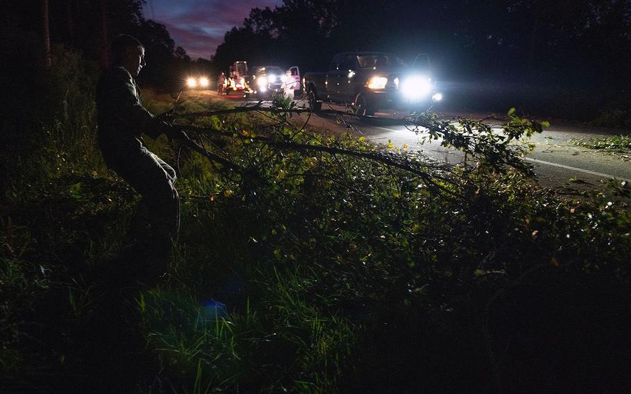 Florida National Guard soldiers from the 53rd Infantry Brigade Combat Team helped clear portions of I-10 west after Hurricane Michael swept through the region.