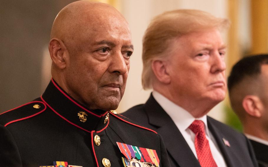 Retired Marine Corps Sgt. Maj. John L. Canley was awarded the Medal of Honor for his actions in the brutal Battle of Hue during the Vietnam War. President Donald Trump presented the medal on Wednesday, Oct. 17, 2018, the 300th in the Marine Corps’ history. 