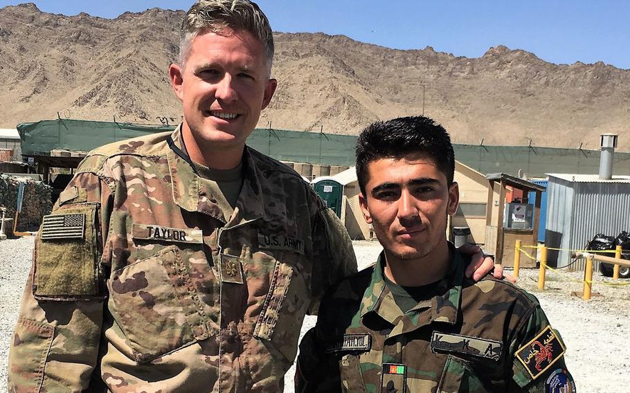 On Oct. 28, Brent Taylor, left, posted  a photo to Facebook with Lieutenant Kefayatullah, who Taylor wrote was killed in a Taliban attack last week. Brent Taylor was identified by Utah politicians as the servicemember killed in an apparent insider attack in Afghanistan on Saturday.