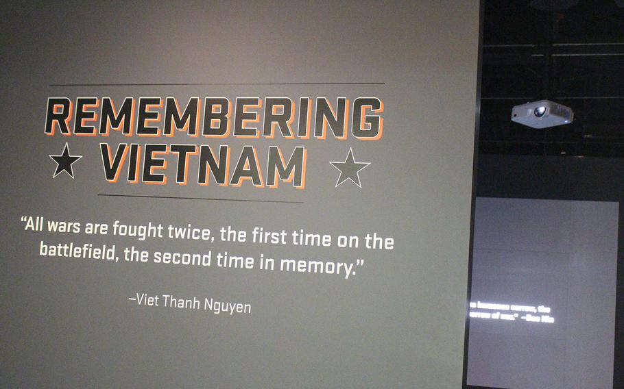 Entrance of the, "Remembering Vietnam," exhibit at the National Archives in Washington, D.C. The exhibit runs through Jan. 6, 2019.