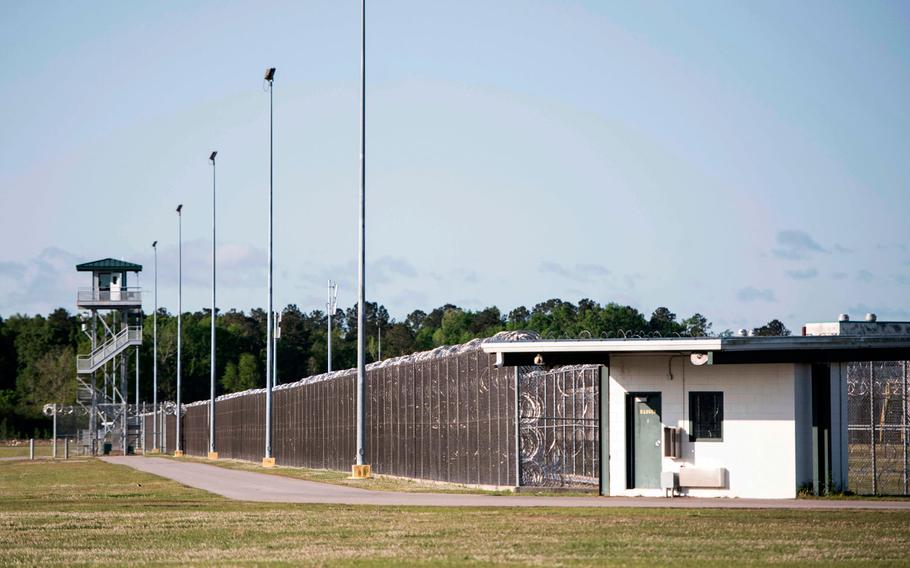 This April 16, 2018 file photo shows the Lee Correctional Institution in Bishopville, S.C. A review by The Associated Press has found prisoners who kill other prisoners behind bars in South Carolina often face little additional punishment. Prosecutors won convictions in 18 of 26 closed cases involving the deaths of inmates at the hands of fellow prisoners in the past 20 years. State agents are still investigating the deaths of seven inmates during an April riot at Lee Correctional Institution. No charges have been filed yet.