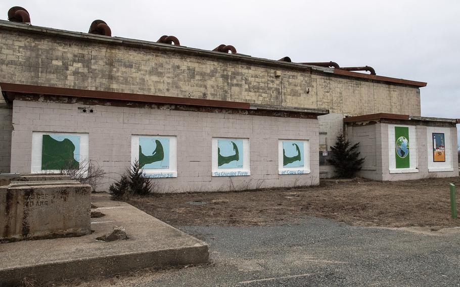 Murals on buildings at the former North Truro Air Force Station on Cape Cod, in January, 2019.