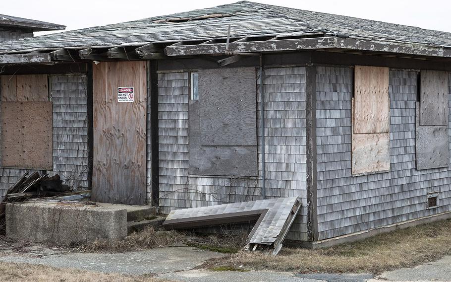 The former theater at the abandoned North Truro Air Force Station on Cape Cod, in January, 2019.