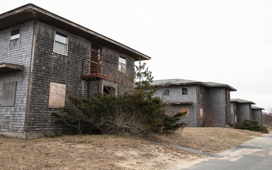 Abandoned enlisted barracks at the former North Truro Air Force Station on Cape Cod, in January, 2019.