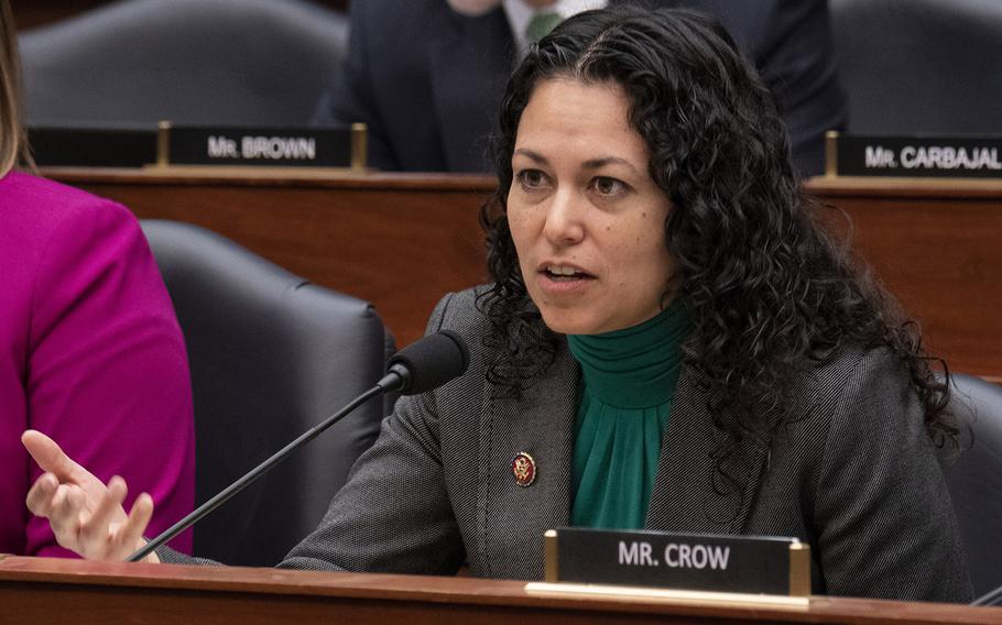 Rep. Xochitl Torres Small, D-N.M., questions the witnesses during a House Armed Services Committee hearing on DOD support to the southern border, Jan. 29, 2019 on Capitol Hill.
