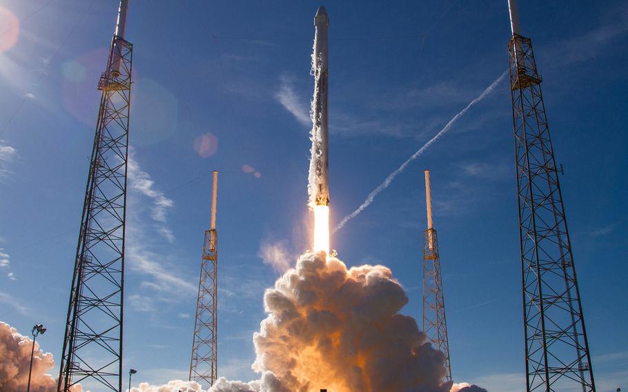 A SpaceX Falcon 9 rocket launches from Cape Canaveral Air Force Station, Fla., on Dec. 15, 2017. Israel is set to launch a Falcon 9 rocket from the Cape Canaveral site on Thursday, Feb. 21, 2019, to deliver a robotic lander to the moon.