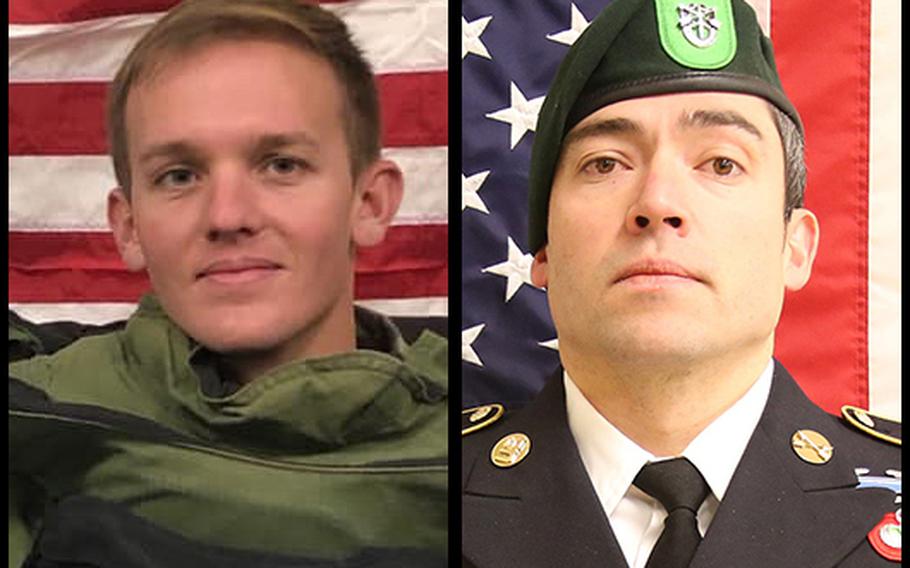Spc. Joseph P. Collette, left, and Sgt. 1st Class Will D. Lindsay