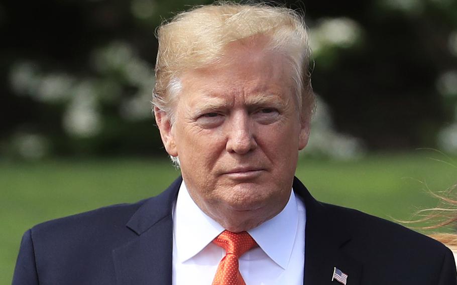 President Donald Trump leaves the White House in Washington on Wednesday, April 24, 2019.