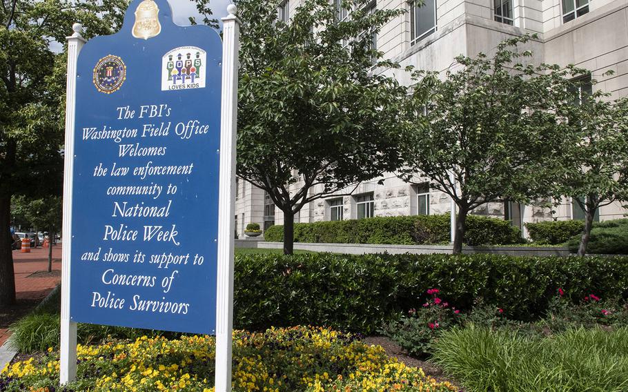 A tribute from the FBI during National Police Week near the National Law Enforcement Officers Memorial in Washington, D.C., May 14, 2019.