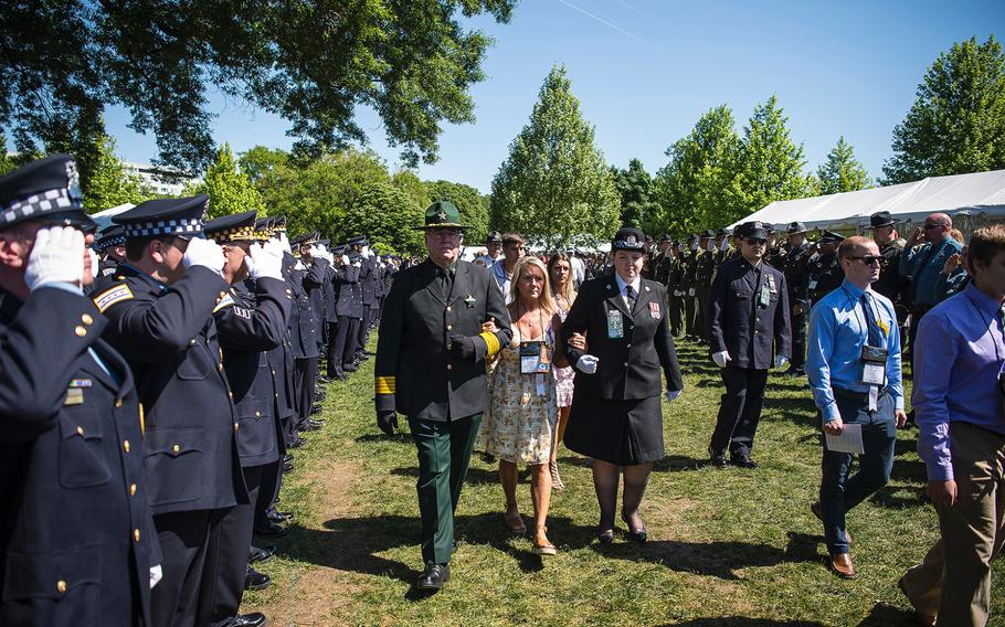 Thousands of people gathered at the U.S. Capitol in Washington on Wednesday, May, 15, 2019, for the 38th Annual National Peace Officers' Memorial Service to honor law enforcement personnel who have fallen in the line of duty.