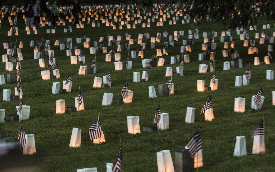 The 24th annual luminaria at Fredericksburg National Cemetery in Fredericksburg, Va., May 25, 2019.