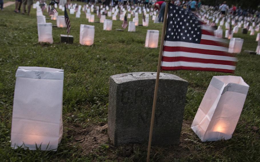 The 24th annual luminaria at Fredericksburg National Cemetery in Fredericksburg, Va., May 25, 2019.