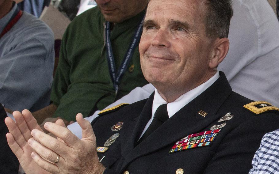 U.S. Army Deputy Chief of Staff Lt. Gen. Thomas C. Seamands applauds during the National Memorial Day Parade in Washington, D.C., May 27, 2019.