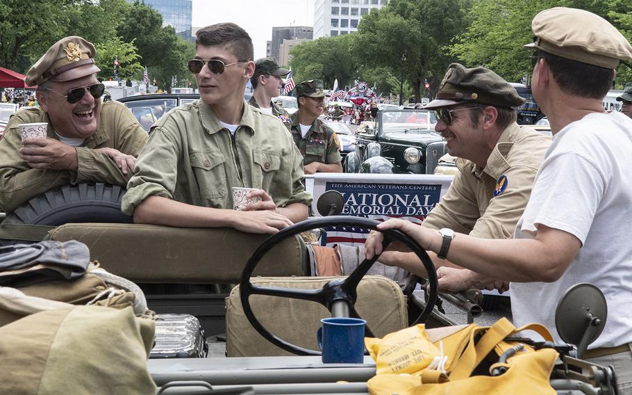 Getting ready for the National Memorial Day Parade in Washington, D.C., May 27, 2019.