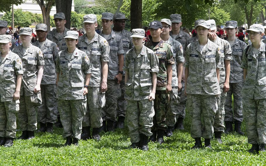 Getting ready for the National Memorial Day Parade in Washington, D.C., May 27, 2019.