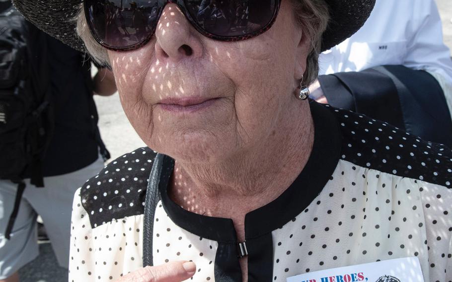 Paying tribute to World War II veterans during a ceremony marking the 75th anniversary of D-Day, June 6, 2019 at the National World War II Memorial in Washington, D.C.