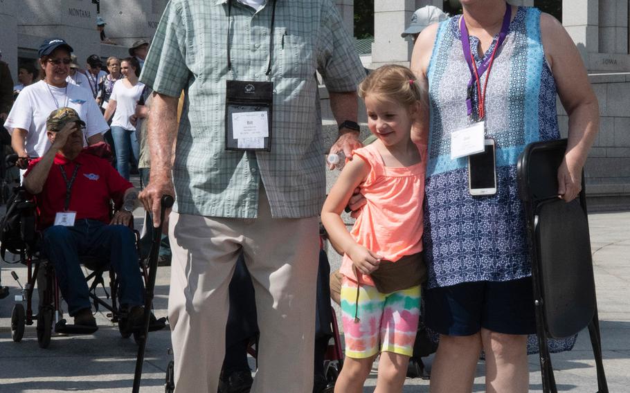 World War II veterans arrive at a ceremony marking the 75th anniversary of D-Day, June 6, 2019 at the National World War II Memorial in Washington, D.C.