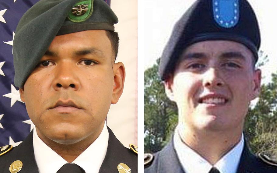 Master Sgt. Micheal B. Riley, left, and Sgt. James G. Johnston were killed in combat in Afghanistan.