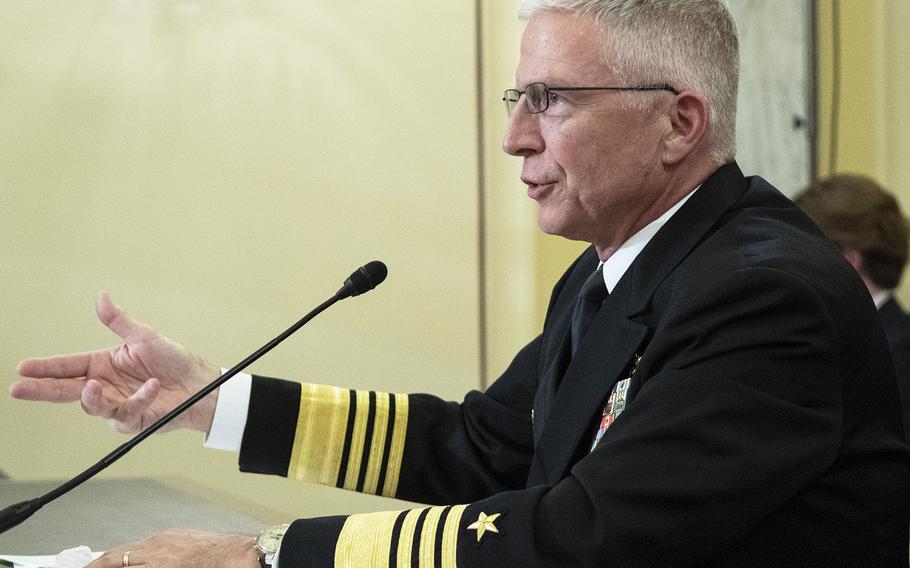 Adm. Craig S. Faller, commander of the U.S. Southern Command, testifies at a Senate Armed Services Subcommittee on Emerging Threats and Capabilities hearing on Capitol Hill, July 9, 2019.