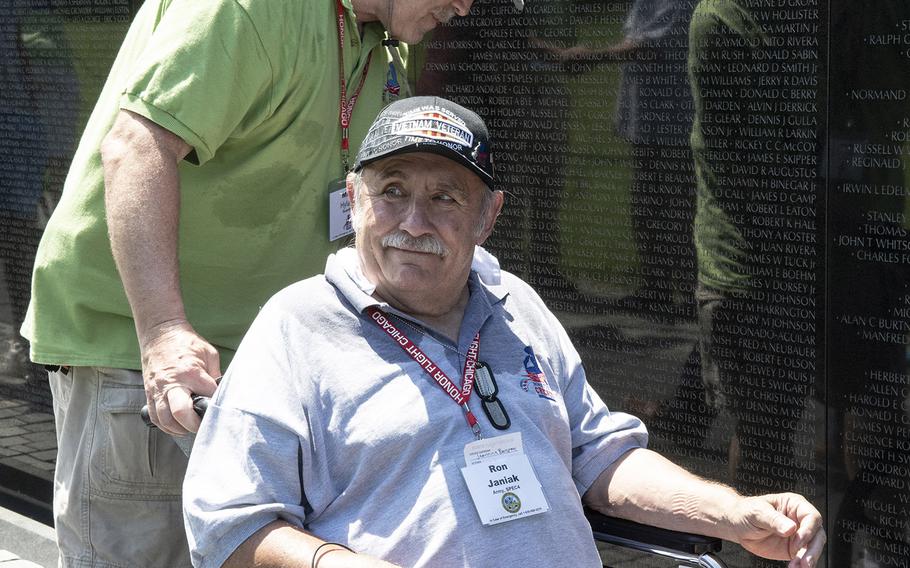 Ron Janiak, a Vietnam vet, takes in the Vietnam Veterans Memorial in Washington, D.C. on Wednesday, July 10, 2019. He visited this memorial and others as part of Honor Flight Chicago's 92nd flight.