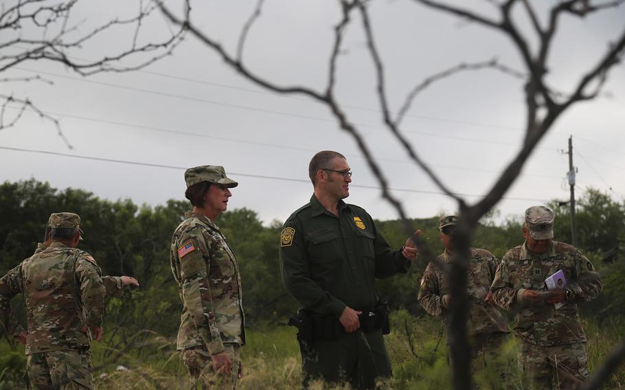 The Adjutant General of Alabama, National Guard Maj. Gen. Sheryl Gordon, and her command staff visited Task Force Gunslingers during a visit to the Texas border region in El Paso and Del Rio, Texas, in June 2019. 
