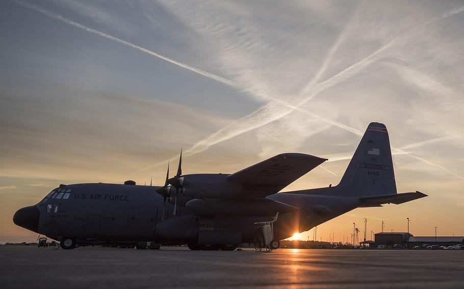 A May 15, 2019 file photo shows a C-130H Hercules that's undergoing maintenance by airmen from the 179th Airlift Wing Maintenance Group at Mansfield, Ohio.