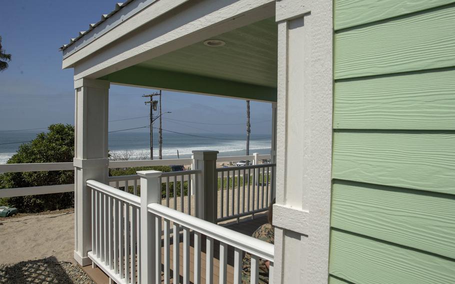 A newly built beach cottage overlooks the ocean prior to a dedication ceremony at San Onofre Beach on Marine Corps Base Camp Pendleton, Calif., Aug. 15, 2019.

