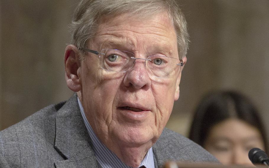 Senate Veterans' Affairs Committee Chairman Johnny Isakson, R-Ga., shown here at a hearing in March, 2018, will resign at the end of the year due to ongoing health problems.