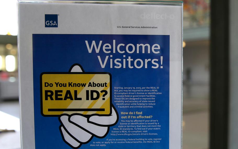 A sign informs visitors at an courthouse in Washington state. 