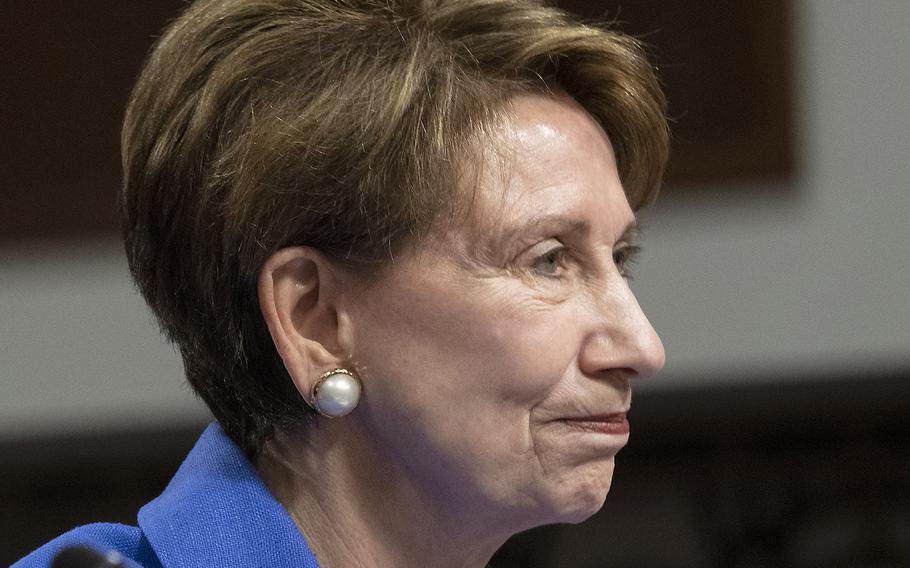 Air Force secretary nominee Barbara Barrett listens to an opening statement during her Senate Armed Services Committee confirmation hearing in September, 2019.