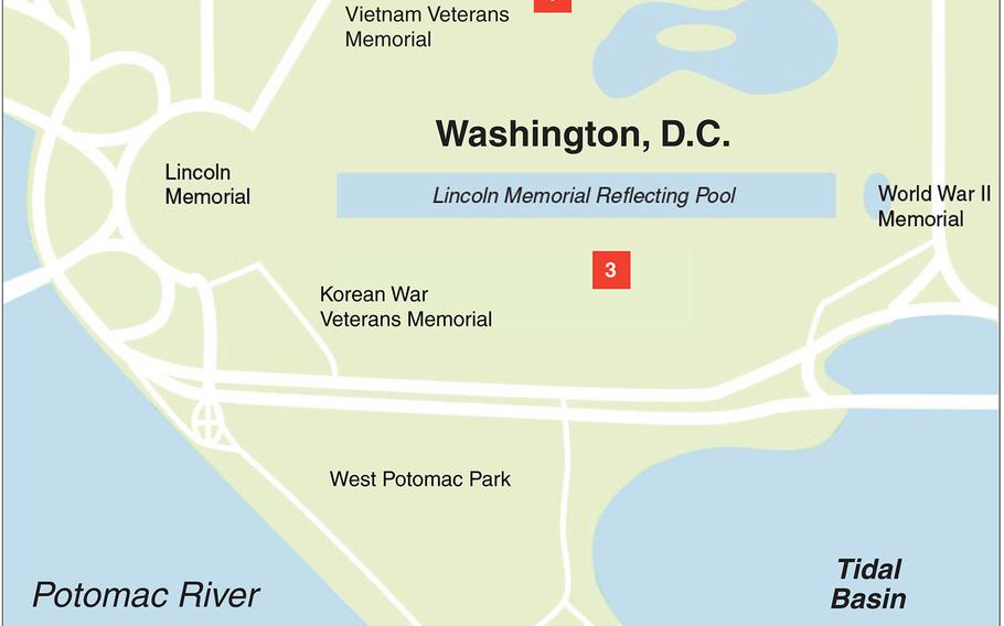 Two House lawmakers introduced a bill Tuesday to propose three locations for the new Global War on Terrorism Memorial on the National Mall in Washington, D.C. The choices are: (1) Constitution Gardens, near the Vietnam Veterans Memorial; (2), JFK Hockey Fields, across from West Potomac Park; and (3) near the Lincoln Memorial Reflecting Pool, between the Korean and World War II Memorials.