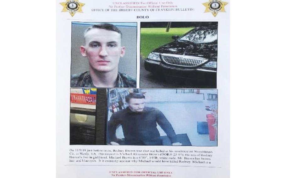 Michael Alexander Brown, a Marine deserter wanted as suspect in a murder case.