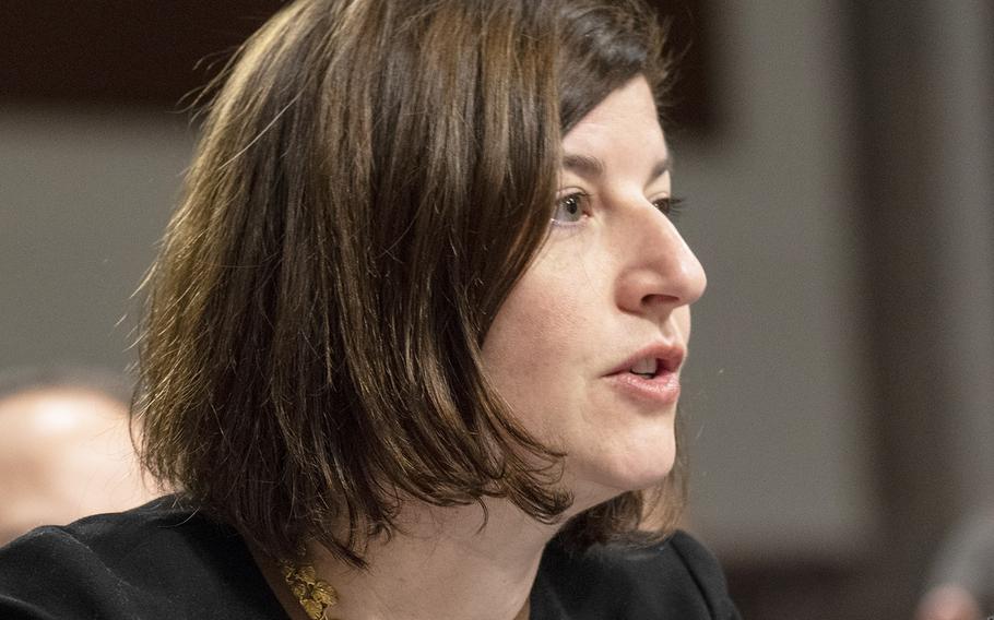 Elizabeth A. Field, director of defense capabilities and management for the Government Accountability Office, testifies at a hearing on privatized military housing, December 3, 2019, on Capitol Hill.