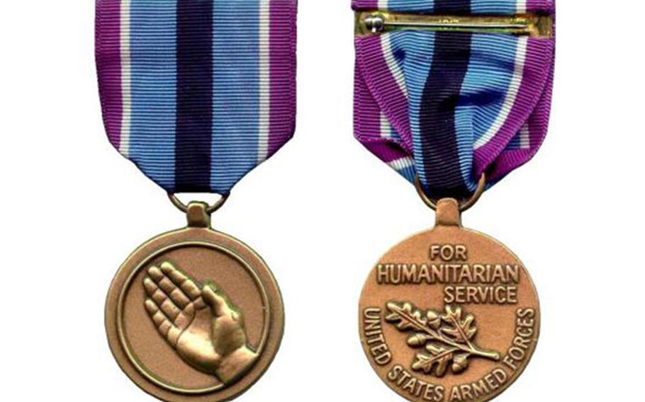 The Humanitarian Service Medal.