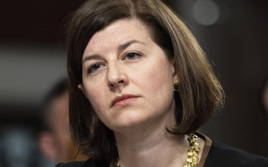 Elizabeth A. Field, director of defense capabilities and management for the Government Accountability Office, listens during a hearing on privatized military housing, December 3, 2019, on Capitol Hill.