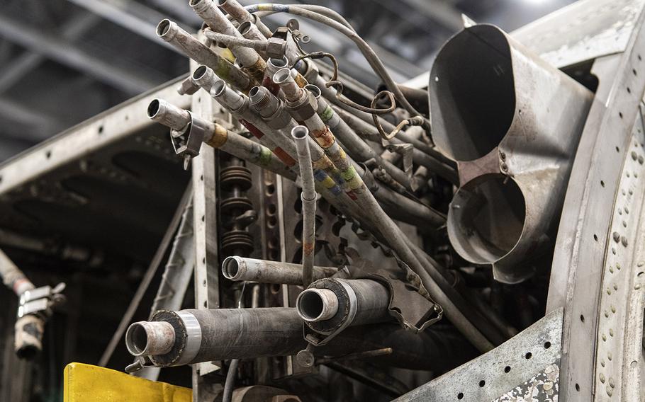 The Martin B-26B-25-MA Marauder "Flak-Bait," being restored at the Smithsonian's Udvar-Hazy Center in January, 2020.