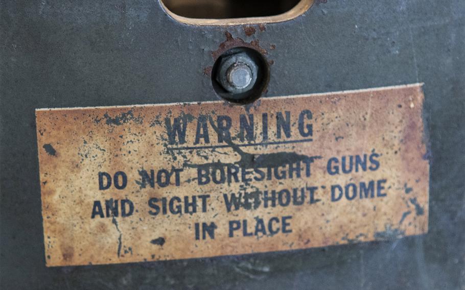 Instructions on the Martin B-26B-25-MA Marauder "Flak-Bait," being restored at the Smithsonian's Udvar-Hazy Center in January, 2020.