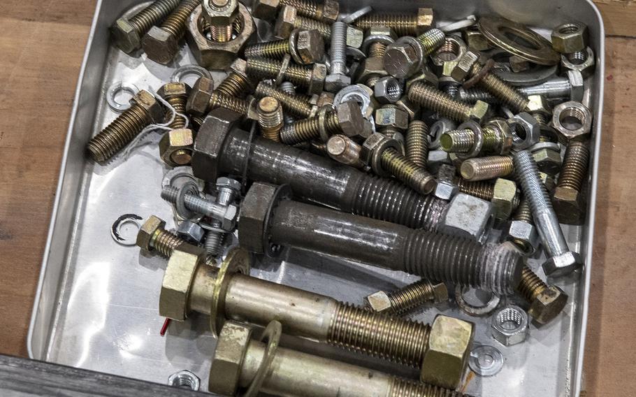 Parts for the restoration of the Martin B-26B-25-MA Marauder "Flak-Bait" at the Smithsonian's Udvar-Hazy Center in January, 2020.