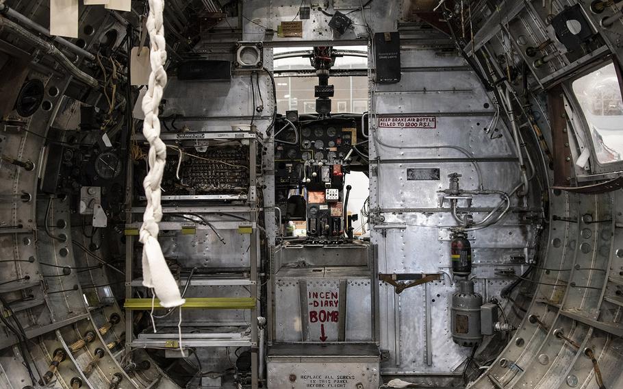 Inside the Martin B-26B-25-MA Marauder "Flak-Bait," being restored at the Smithsonian's Udvar-Hazy Center in January, 2020.