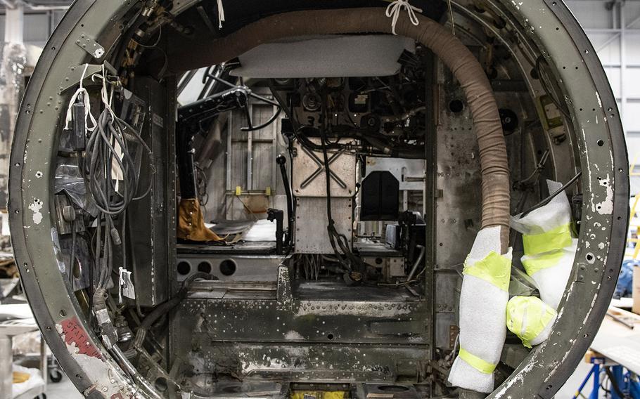 Inside the Martin B-26B-25-MA Marauder "Flak-Bait," being restored at the Smithsonian's Udvar-Hazy Center in January, 2020.