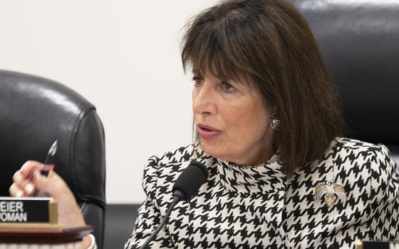 Chairwoman Rep. Jackie Speier, D-Calif., asks a question during a House Armed Services subcommittee hearing on the Exceptional Family Member Program, Feb. 5, 2020 on Capitol Hill.
Joe Gromelski/Stars and Stripes