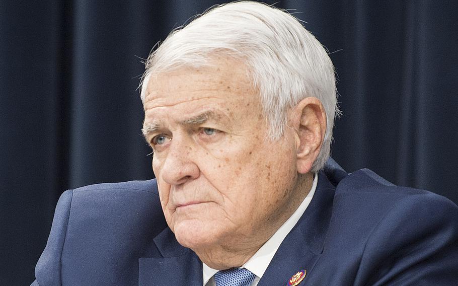 Rep. John Carter, R-Texas, listens to testimony during a House Appropriations Subcommittee on Veterans Affairs on Capitol Hill in Washington on Wednesday, March 11, 2020. Carter said the military must do more to keep military family members from being "poisoned" because of PFAS firefighting foam contaminating base water supplies.
