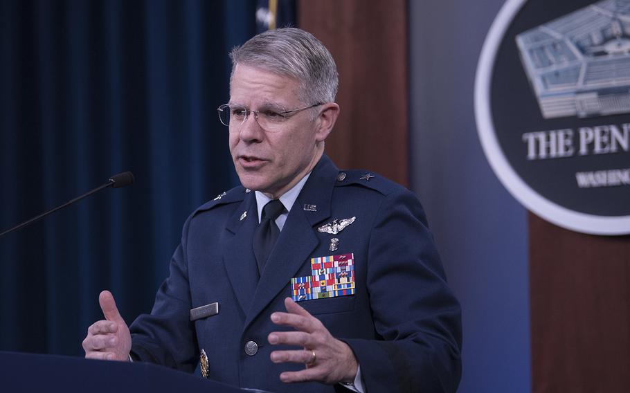 “Our curve is not flattening,” Air Force Brig. Gen. Paul Friedrichs, the Joint Staff surgeon, said Wednesday, March 25, 2020, during a Pentagon news briefing. 