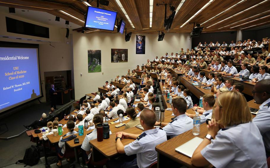 Dozens of medical students from the Uniformed Services University's F. Edward Hebert School of Medicine class of 2020 will be graduating early to join the ranks of the military health system.